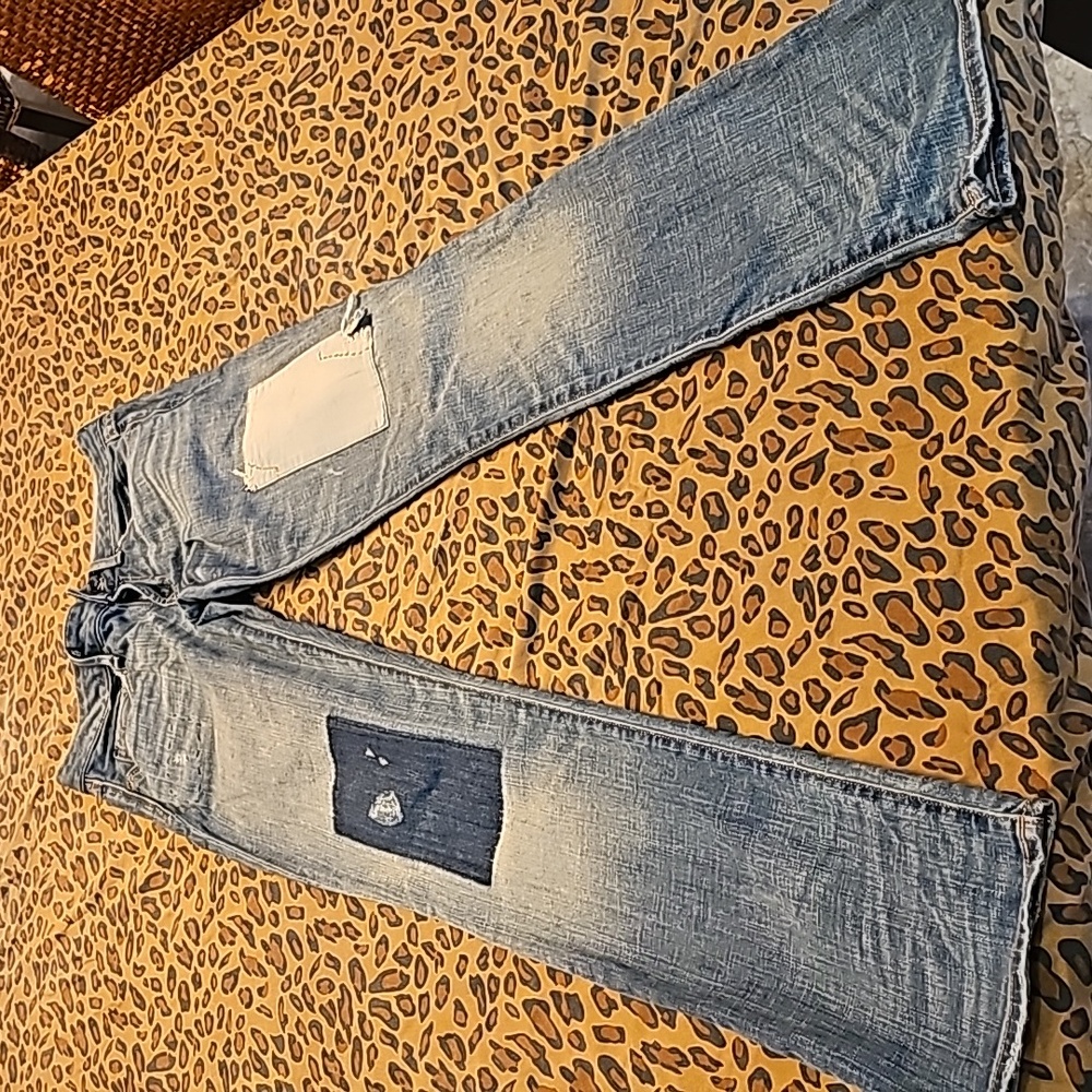 #vintage gap patch jeans, hardly worn size 27/4 real straight light blue jeans